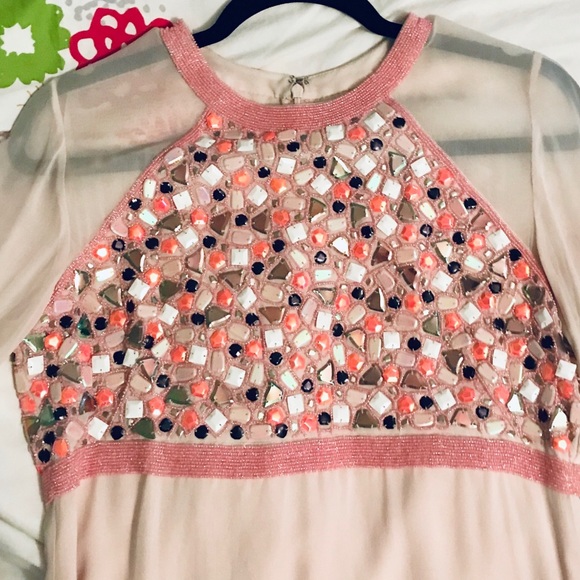 Worn 1x Embellished Pink French connection dress - Picture 3 of 5